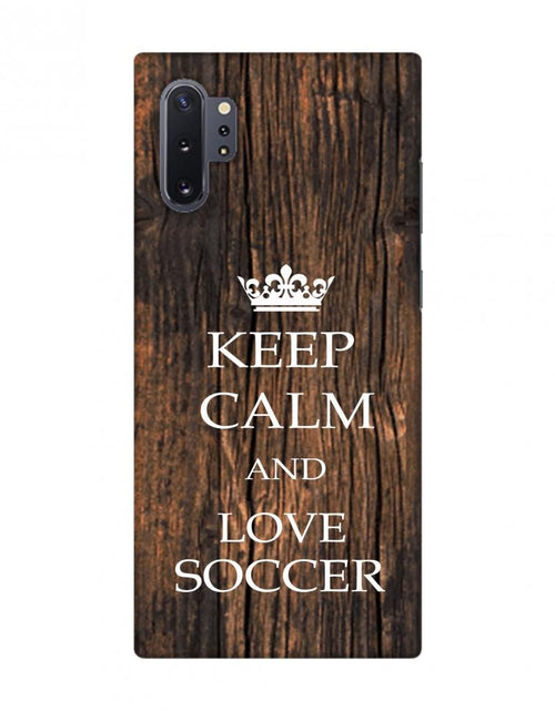 Load image into Gallery viewer, Soccer - Keep Calm Love Soccer - Wooden Backdrop
