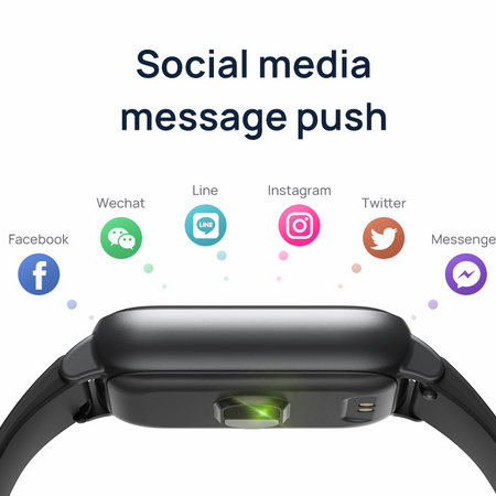 Heart Rate Blood Pressure Body Temperature Waterproof SmartWatch